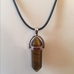 Tiger Eye Bullet Necklace